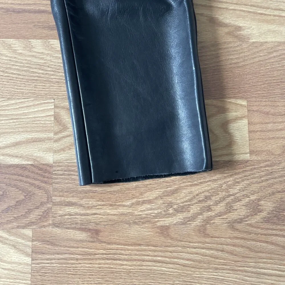 Schott NYC 600 Cowhide Men Leather Chopped  Black Motorcycle Pant Made In USA